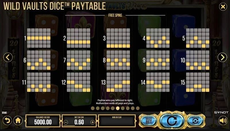 Wild Vaults Dice - zaslon Card Gamble s udvostručavanjem boje karte